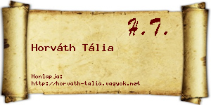 Horváth Tália névjegykártya